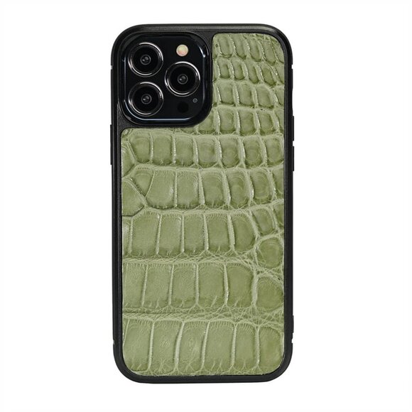 Designer iPhone 13 Pro Max Case - Handmade Alligator - Oak Grove Color